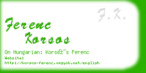 ferenc korsos business card